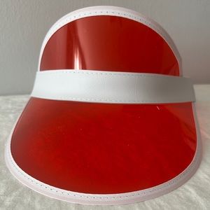 💚5 Summer unisex outdoor Hat Neon Sun Visor Peak Cap Clear Plastic Sunvisor